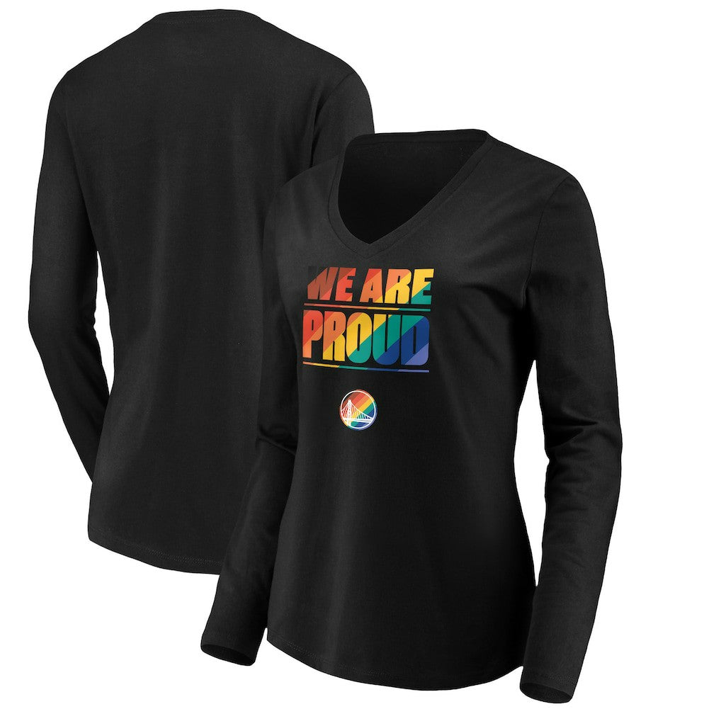 Golden State Warriors Women's We Are Proud Long Sleeve V-Neck T-Shirt sale