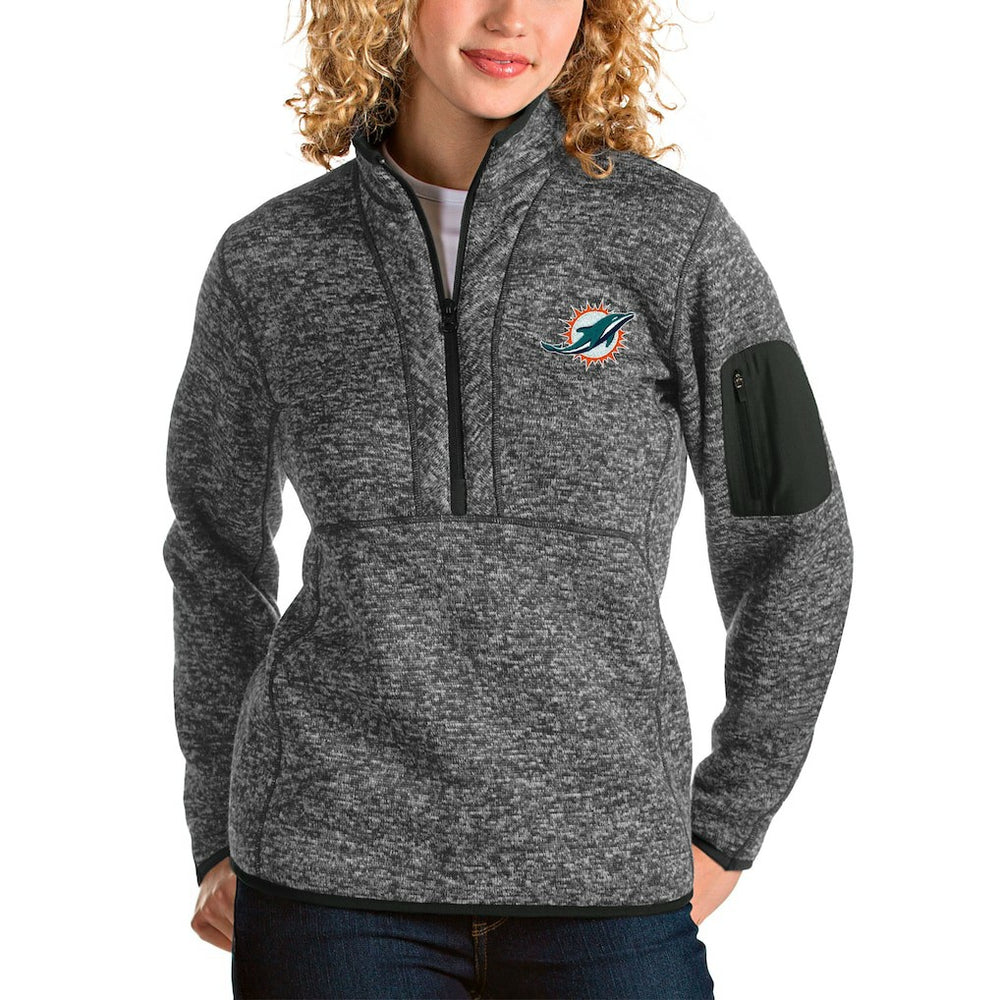 Antigua Women's Fortune Half-Zip Pullover Jacket - Miami Dolphins Pullover