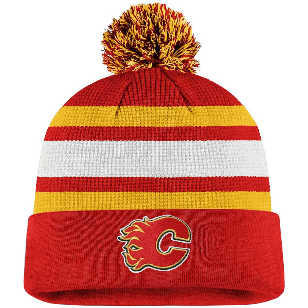 NHL Calgary Flames Fanatics Authentic Pro Cuffed Pom Knit Hat
