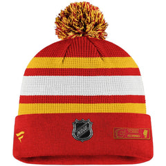 NHL Calgary Flames Fanatics Authentic Pro Cuffed Pom Knit Hat