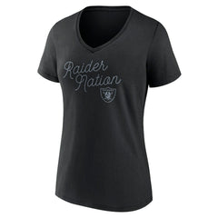 Women's Iconic Script State V-Neck T-Shirt - Las Vegas Raiders T-shirts