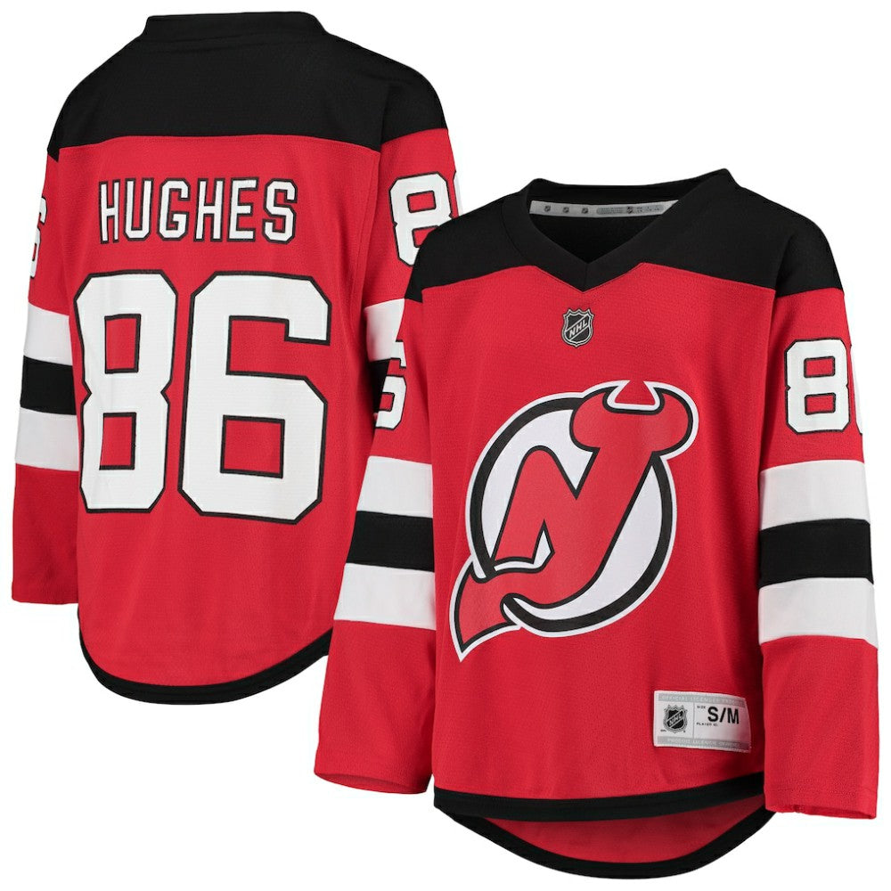 NHL Jack Hughes New Jersey Devils Youth Home Player Replica Jersey