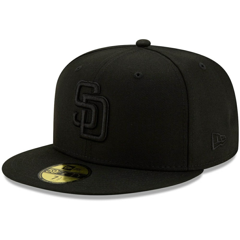Black San Diego Padres New Era Black on Black 59FIFTY Fitted Hat