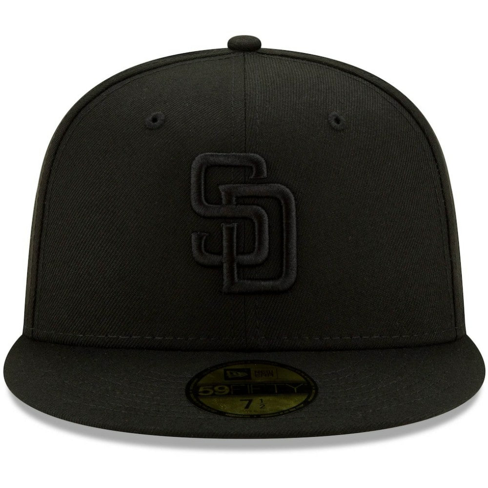 Black San Diego Padres New Era Black on Black 59FIFTY Fitted Hat