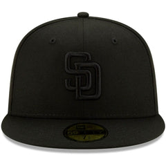 Black San Diego Padres New Era Black on Black 59FIFTY Fitted Hat