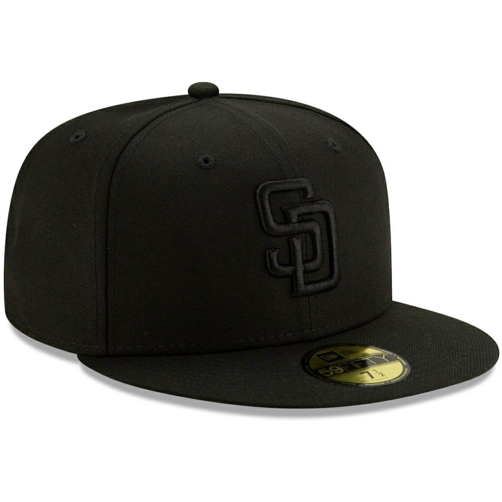 Black San Diego Padres New Era Black on Black 59FIFTY Fitted Hat