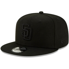 Black San Diego Padres New Era Black on Black 9FIFTY Snapback Adjustable Hat