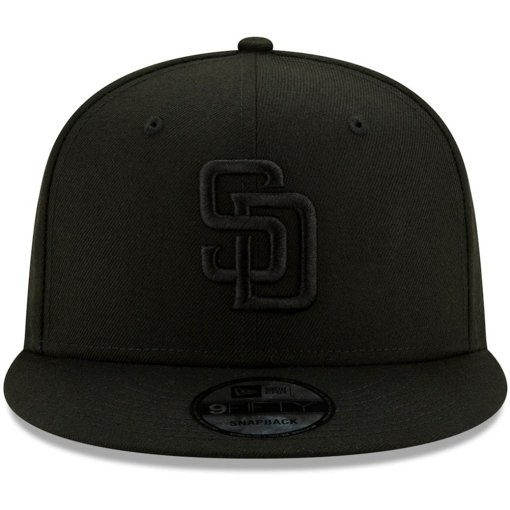 Black San Diego Padres New Era Black on Black 9FIFTY Snapback Adjustable Hat