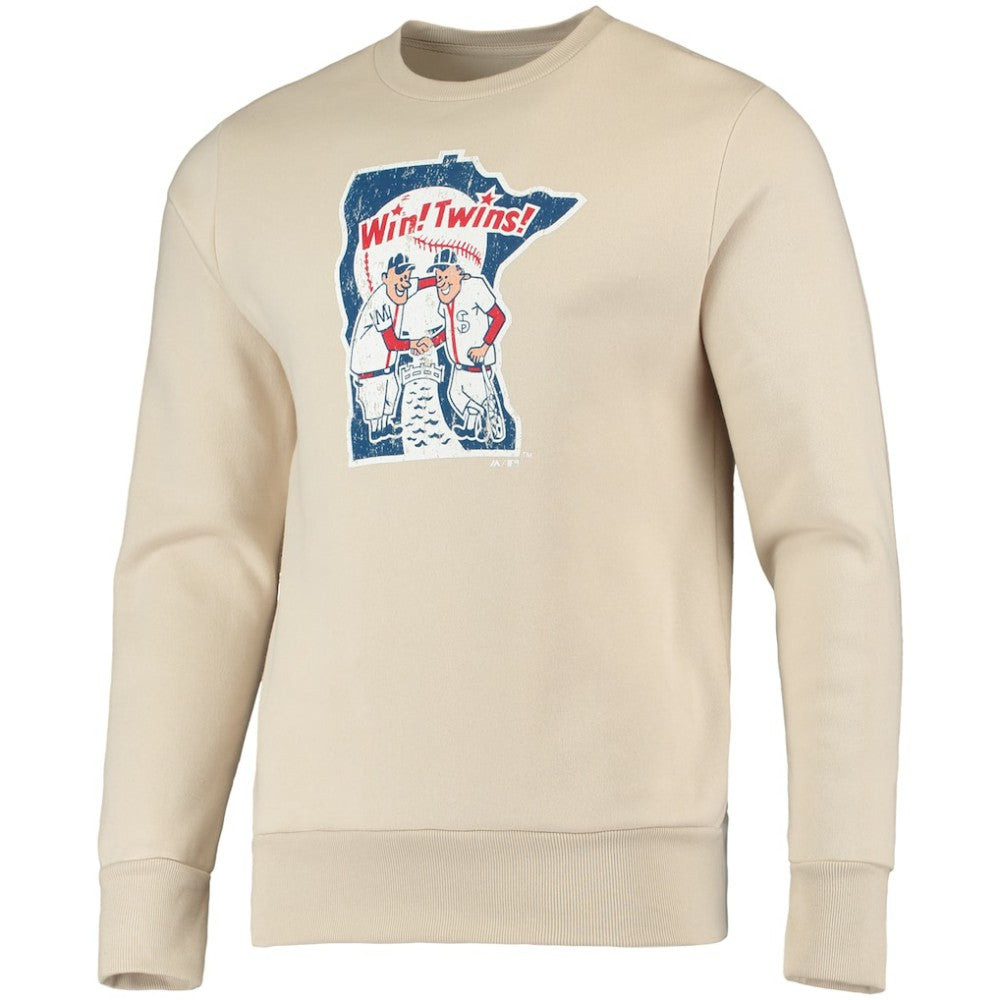 Oatmeal Minnesota Twins Majestic Threads Fleece Pullover Sweatshirt