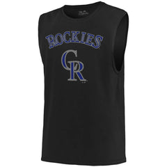 Black Colorado Rockies Majestic Threads Softhand Muscle Tank Top