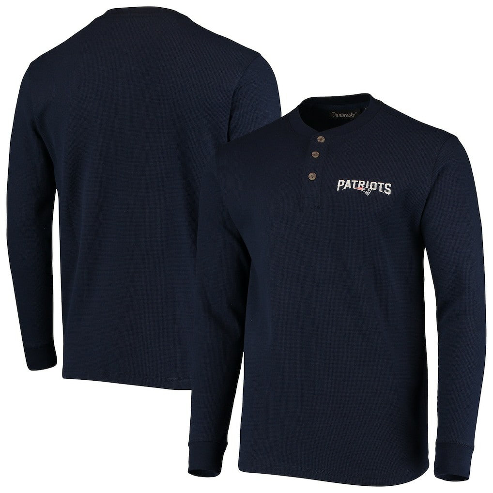 Dunbrooke Logo Maverick Thermal Henley Long Sleeve T-Shirt - New England Patriots T-shirts