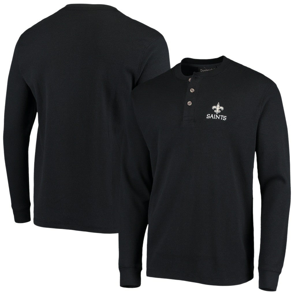 Dunbrooke Logo Maverick Thermal Henley Long Sleeve T-Shirt - New Orleans Saints T-shirts