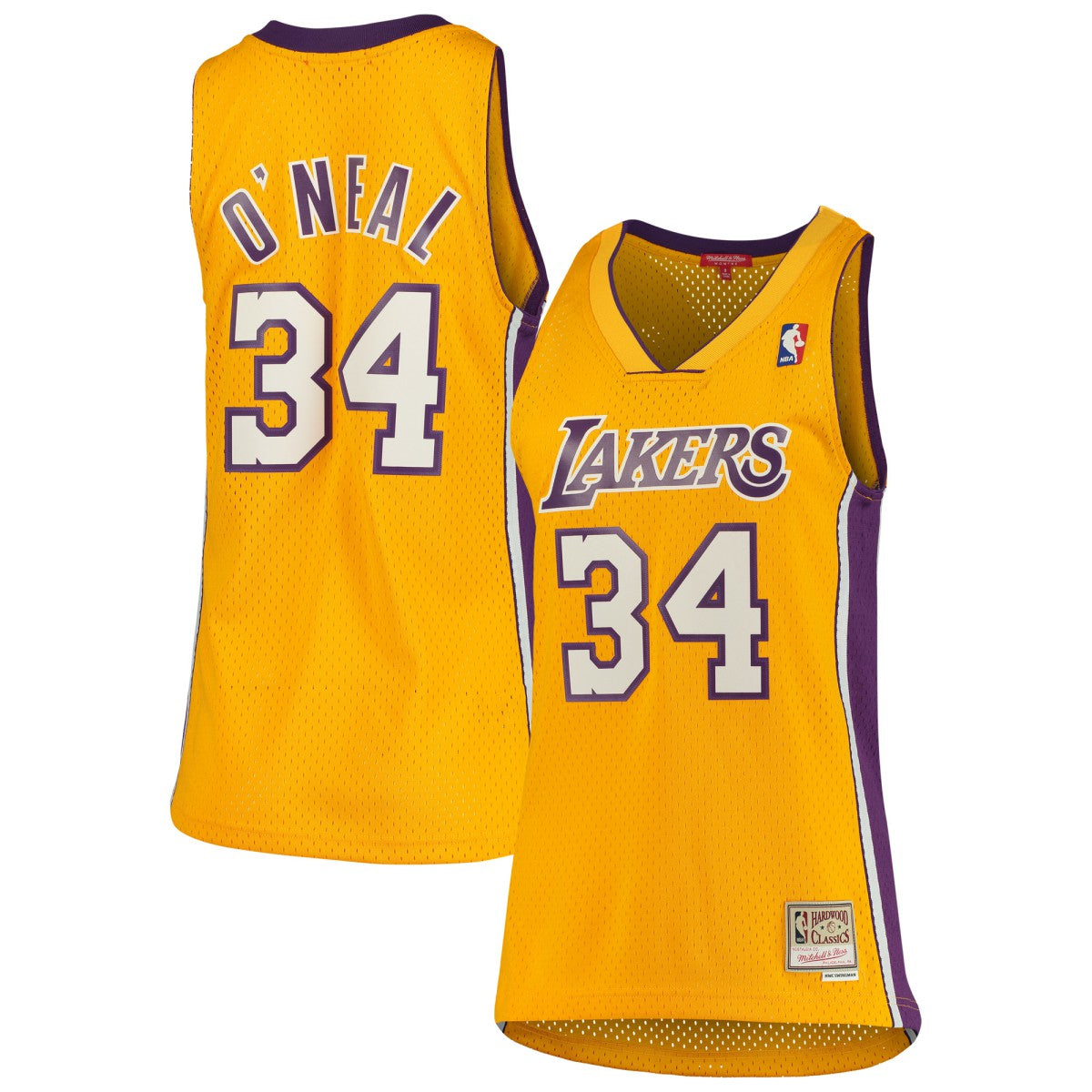 Mitchell & Ness Shaquille O'Neal Los Angeles Lakers Women's 1999/00 Hardwood Classics Swingman Jersey