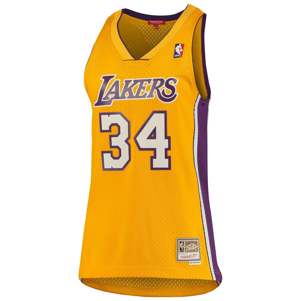 Mitchell & Ness Shaquille O'Neal Los Angeles Lakers Women's 1999/00 Hardwood Classics Swingman Jersey