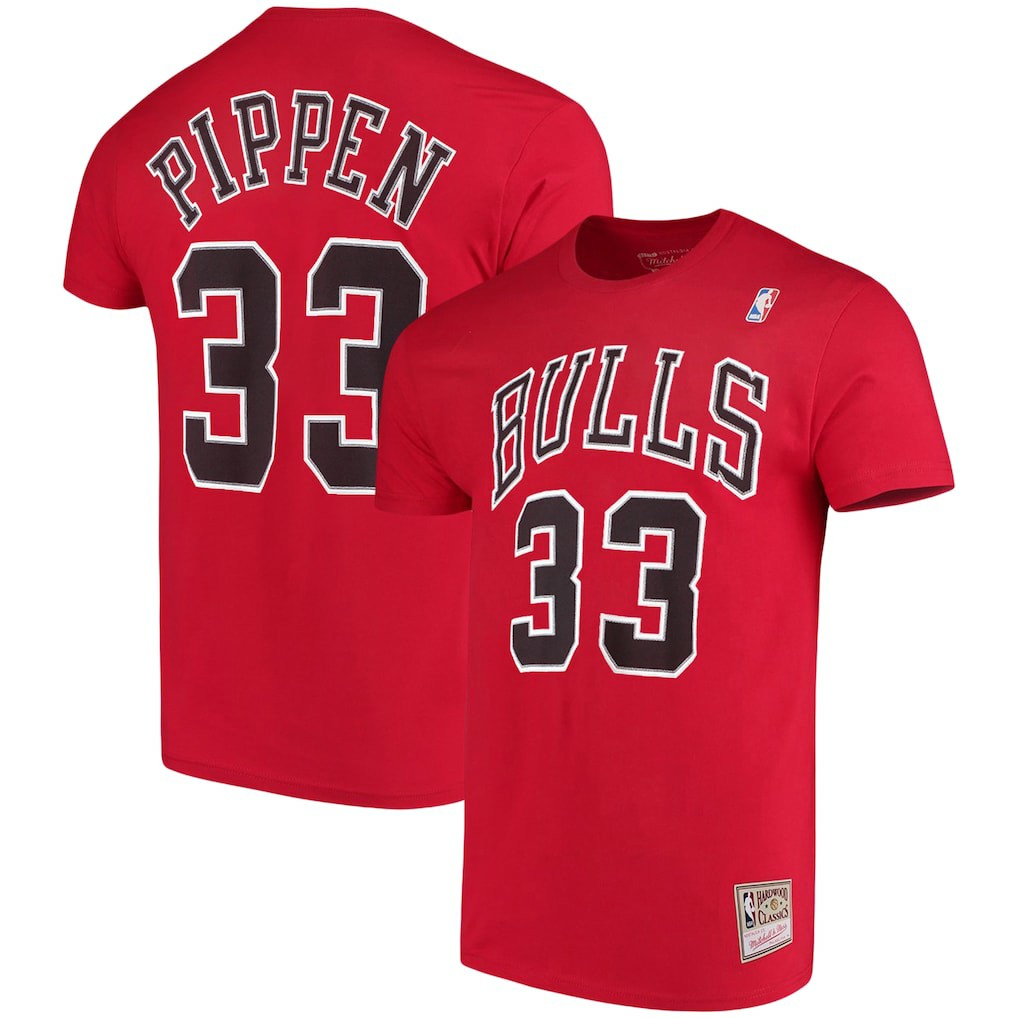 Mitchell & Ness Scottie Pippen Chicago Bulls Hardwood Classics Name & Number Player T-Shirt sale