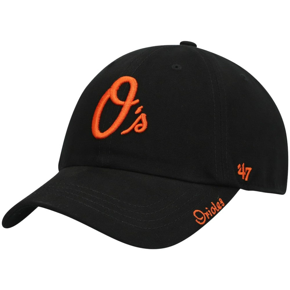 Black Baltimore Orioles '47 Women's Team Miata Clean Up Adjustable Hat