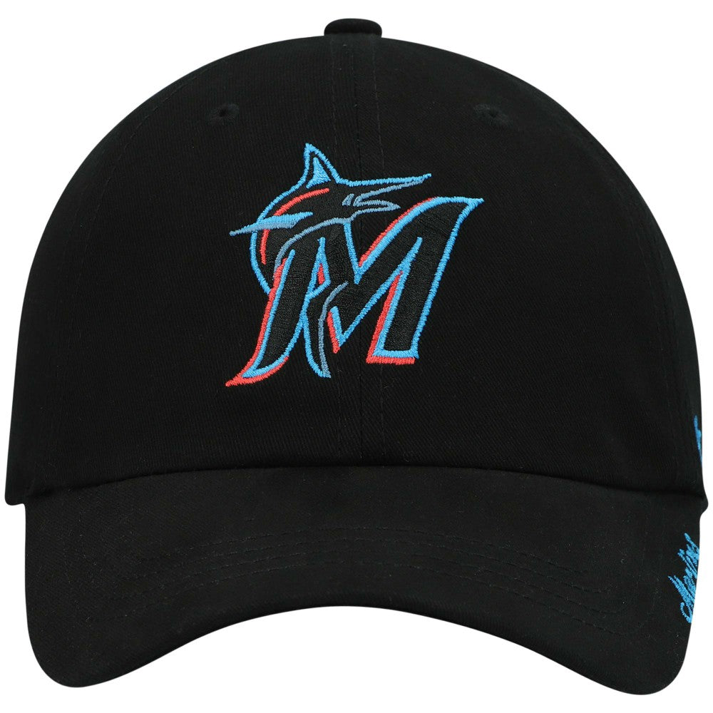 Black Miami Marlins '47 Women's Team Miata Clean Up Adjustable Hat