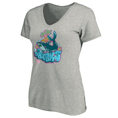 NHL San Jose Sharks Women's Graffiti Shark V-Neck T-Shirt