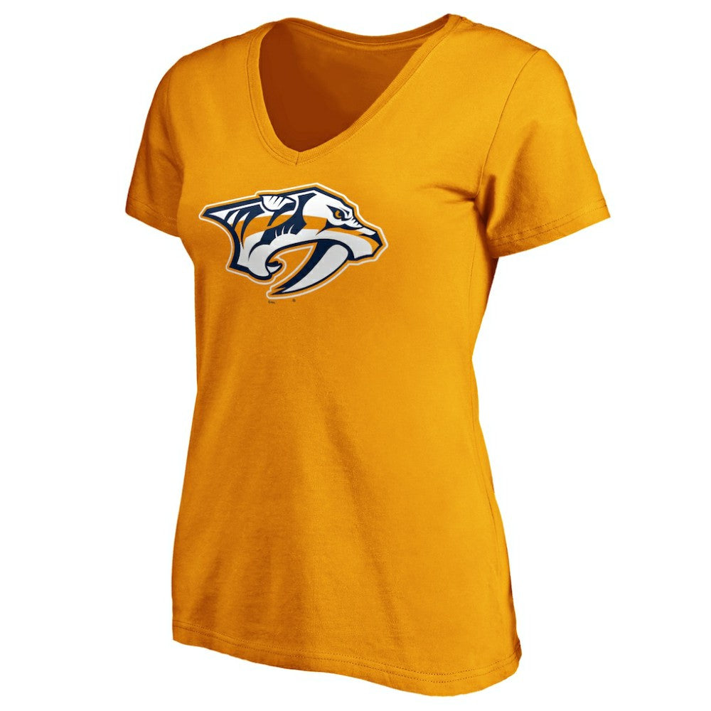 NHL Nashville Predators Fanatics Women's Primary Logo V-Neck T-Shirt