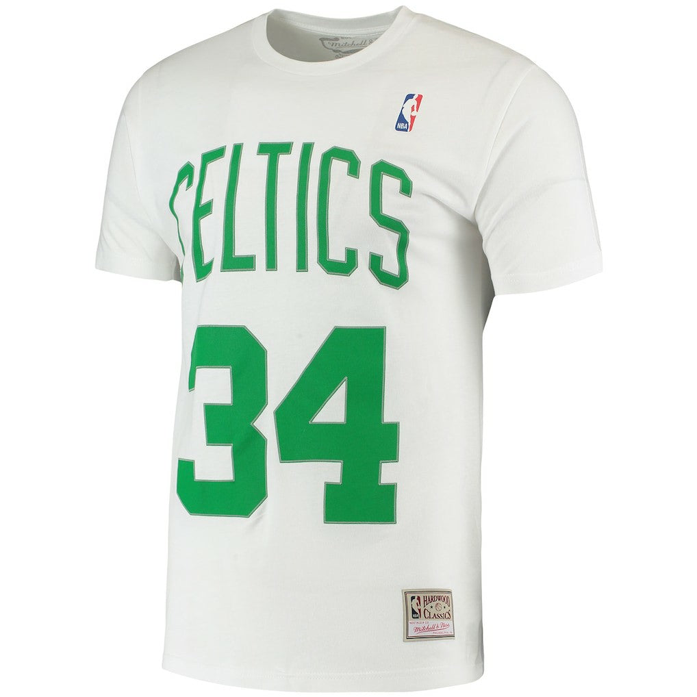 Mitchell & Ness Paul Pierce Boston Celtics Hardwood Classics Stitch Name & Number T-Shirt