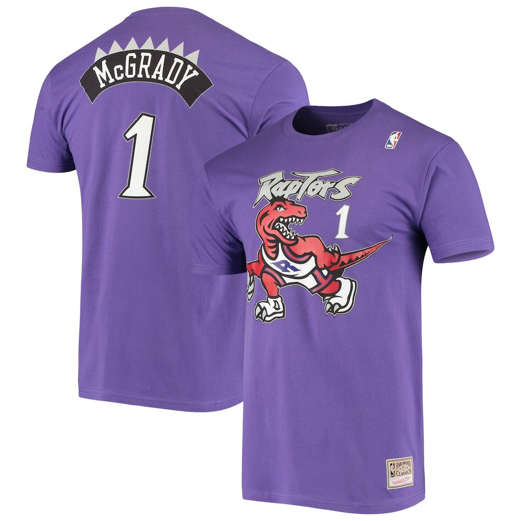 Mitchell & Ness Tracy McGrady Toronto Raptors Hardwood Classics Stitch Name & Number T-Shirt