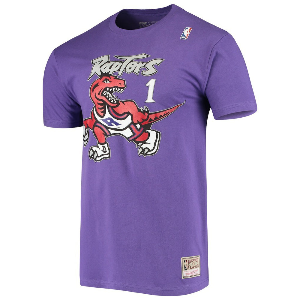 Mitchell & Ness Tracy McGrady Toronto Raptors Hardwood Classics Stitch Name & Number T-Shirt