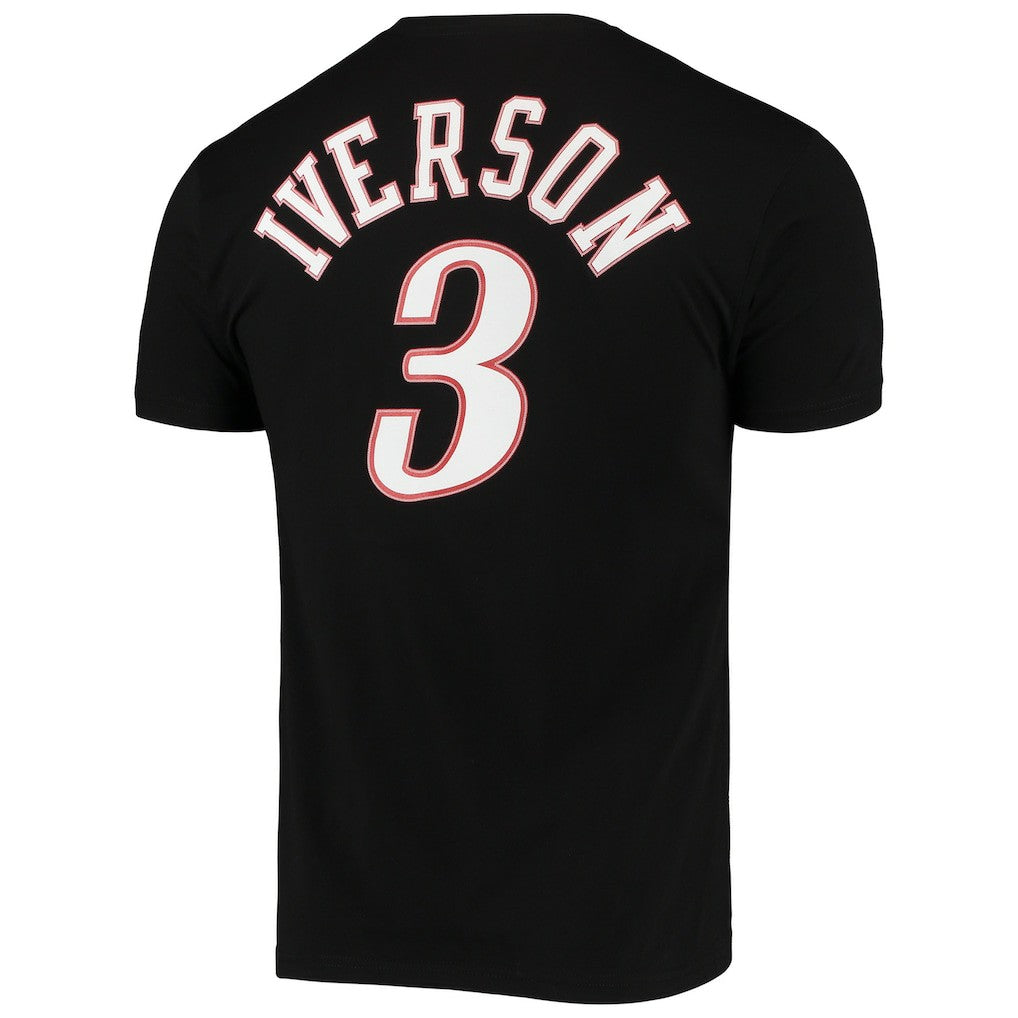 Mitchell & Ness Allen Iverson Philadelphia 76ers Hardwood Classics Stitch Name & Number T-Shirt sale