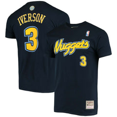 Mitchell & Ness Allen Iverson Denver Nuggets Hardwood Classics Stitch Name & Number T-Shirt sale