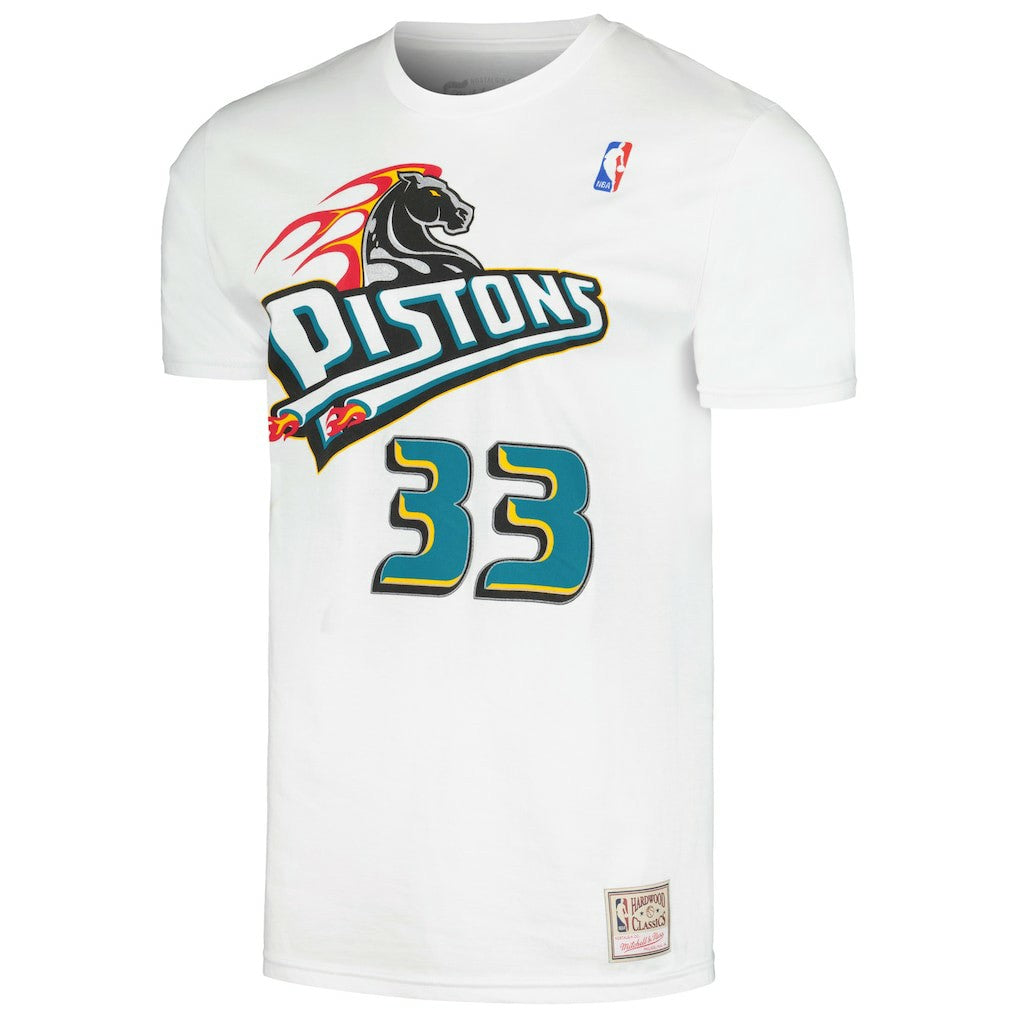 Mitchell & Ness Grant Hill Detroit Pistons Hardwood Classics Stitch Name & Number T-Shirt sale