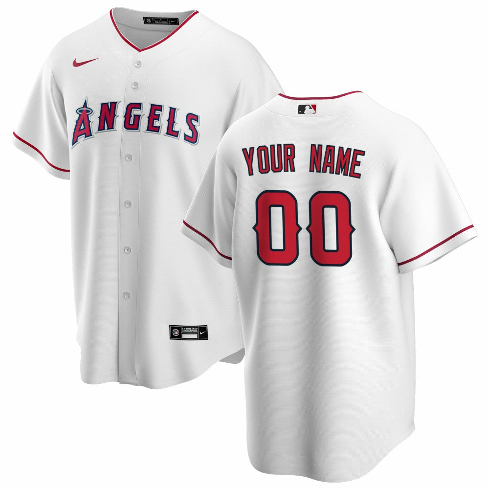 White Los Angeles Angels Nike Home Replica Custom Jersey