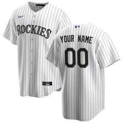 White Colorado Rockies Nike Home Replica Custom Jersey