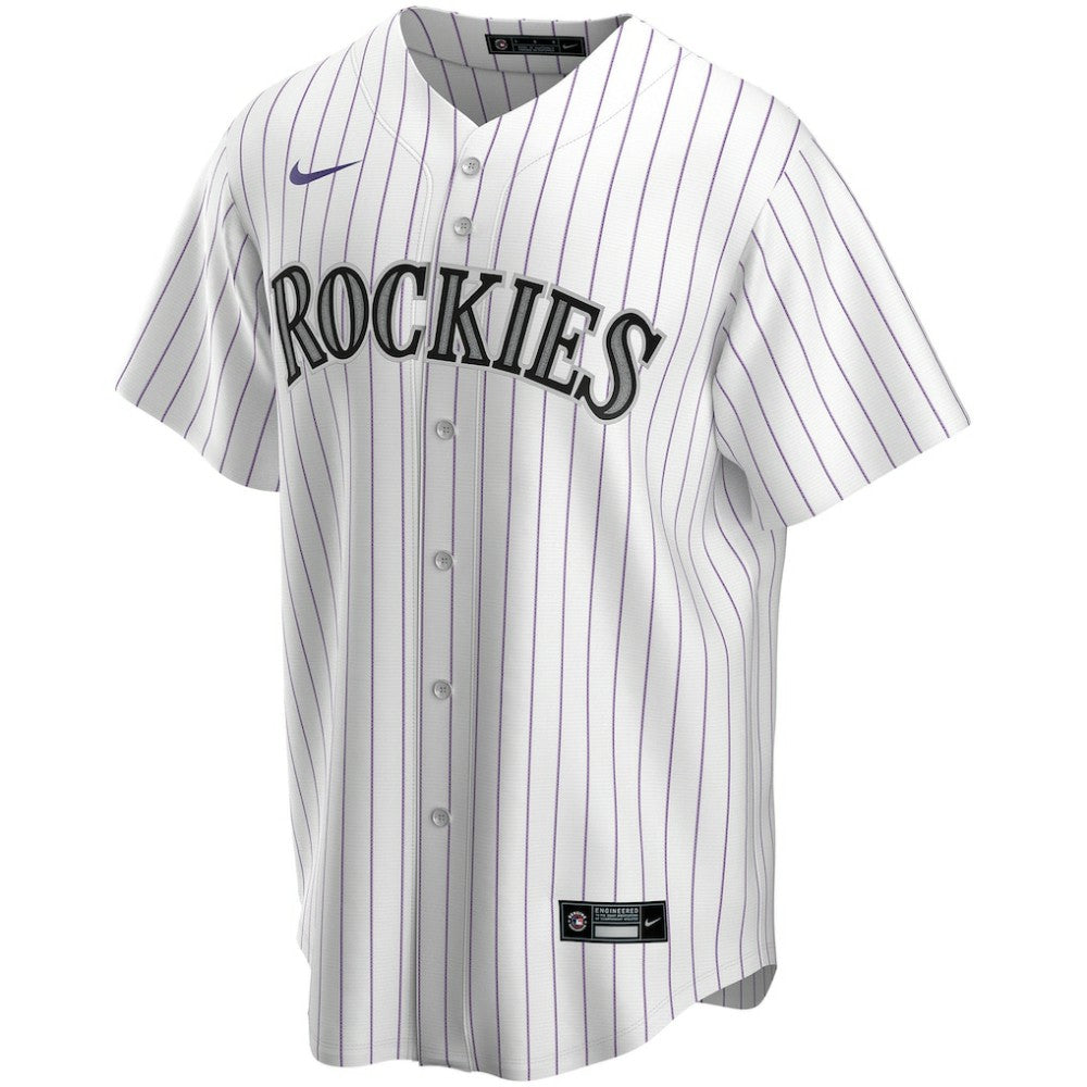 White Colorado Rockies Nike Home Replica Custom Jersey