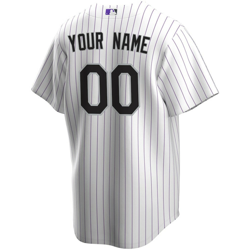 White Colorado Rockies Nike Home Replica Custom Jersey