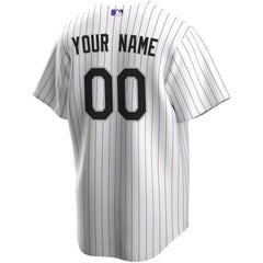 White Colorado Rockies Nike Home Replica Custom Jersey