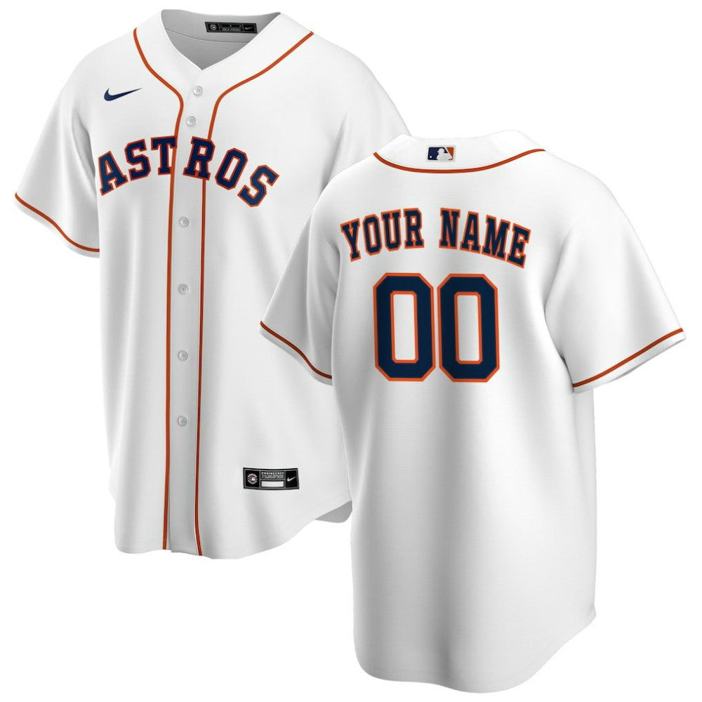White Houston Astros Nike Home Replica Custom Jersey
