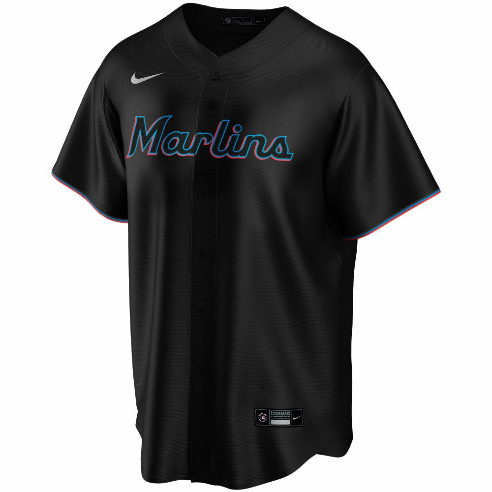 Black Miami Marlins Nike Alternate Replica Custom Jersey