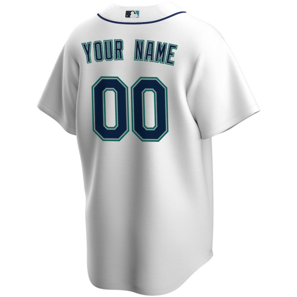 White Seattle Mariners Nike Home Replica Custom Jersey
