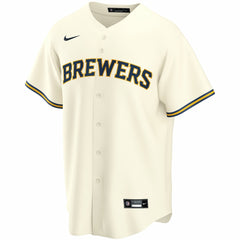 Cream Milwaukee Brewers Nike Home Replica Custom Jersey