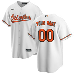 White Baltimore Orioles Nike Home Replica Custom Jersey