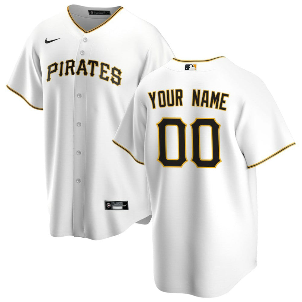 White Pittsburgh Pirates Nike Home Replica Custom Jersey