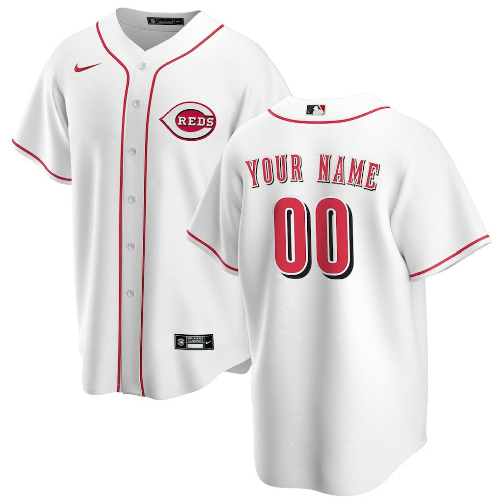 White Cincinnati Reds Nike Home Replica Custom Jersey