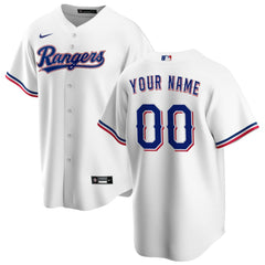 White Texas Rangers Nike Home Replica Custom Jersey