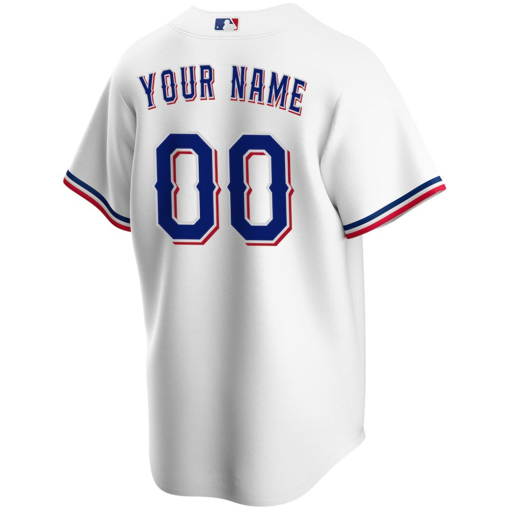 White Texas Rangers Nike Home Replica Custom Jersey