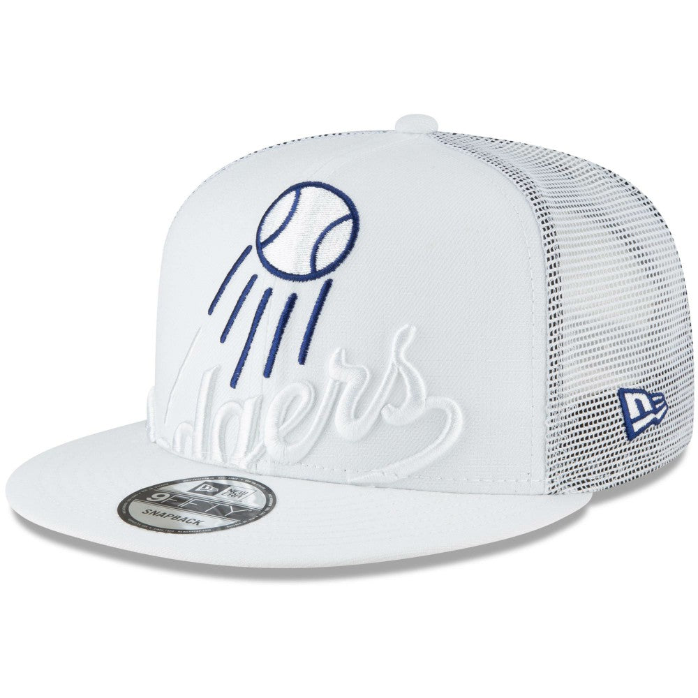 White Los Angeles Dodgers New Era Elements Trucker 9FIFTY Snapback Hat