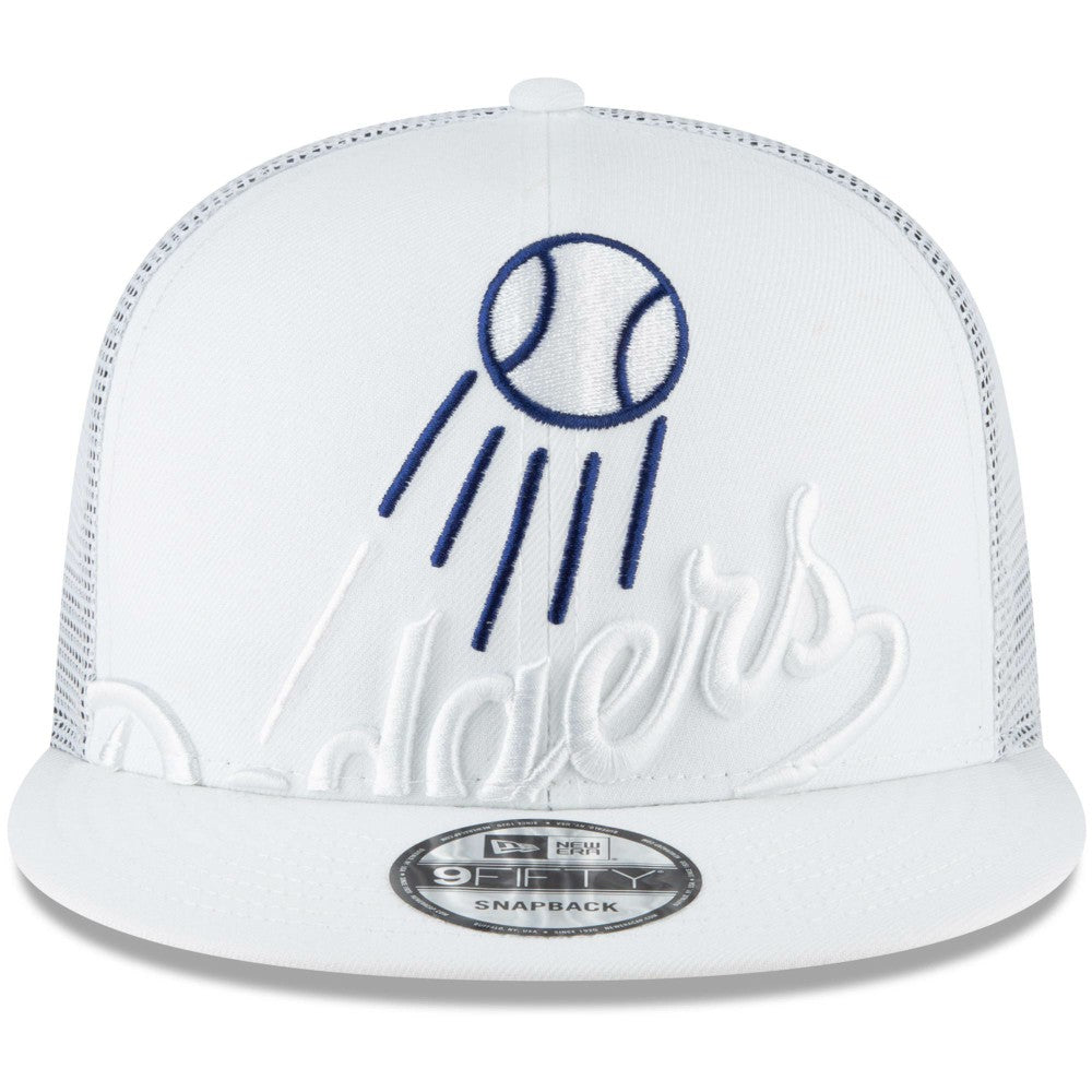 White Los Angeles Dodgers New Era Elements Trucker 9FIFTY Snapback Hat