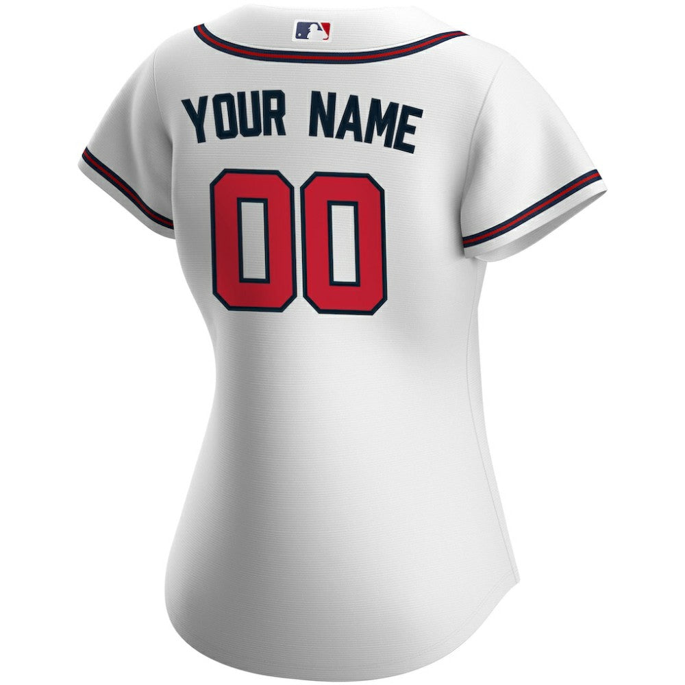 White Atlanta Braves Nike Women's Home Replica Custom Jersey