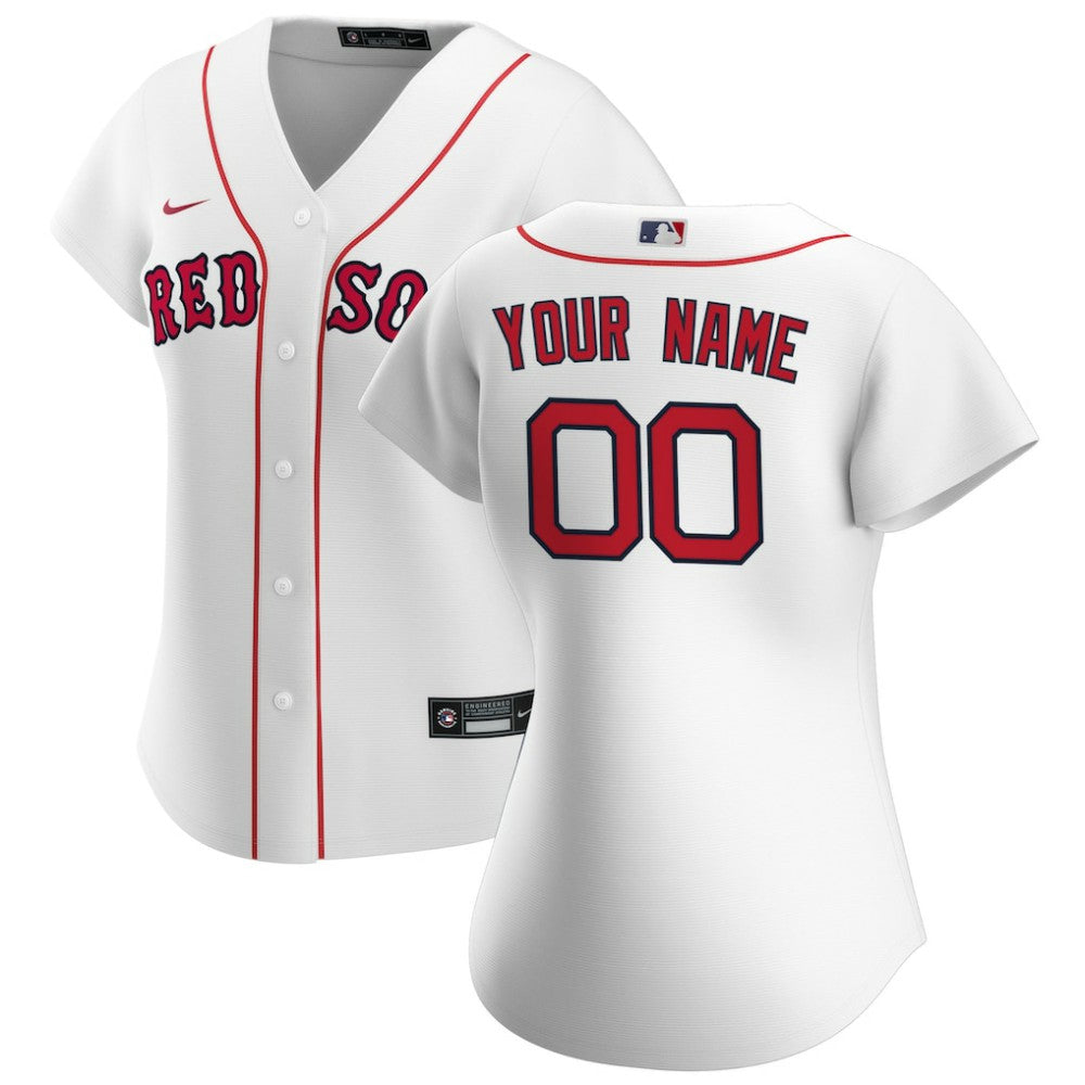 White Boston Red Sox Nike Women's Home Replica Custom Jersey