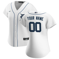 White Detroit Tigers Nike Women's Home Replica Custom Jersey