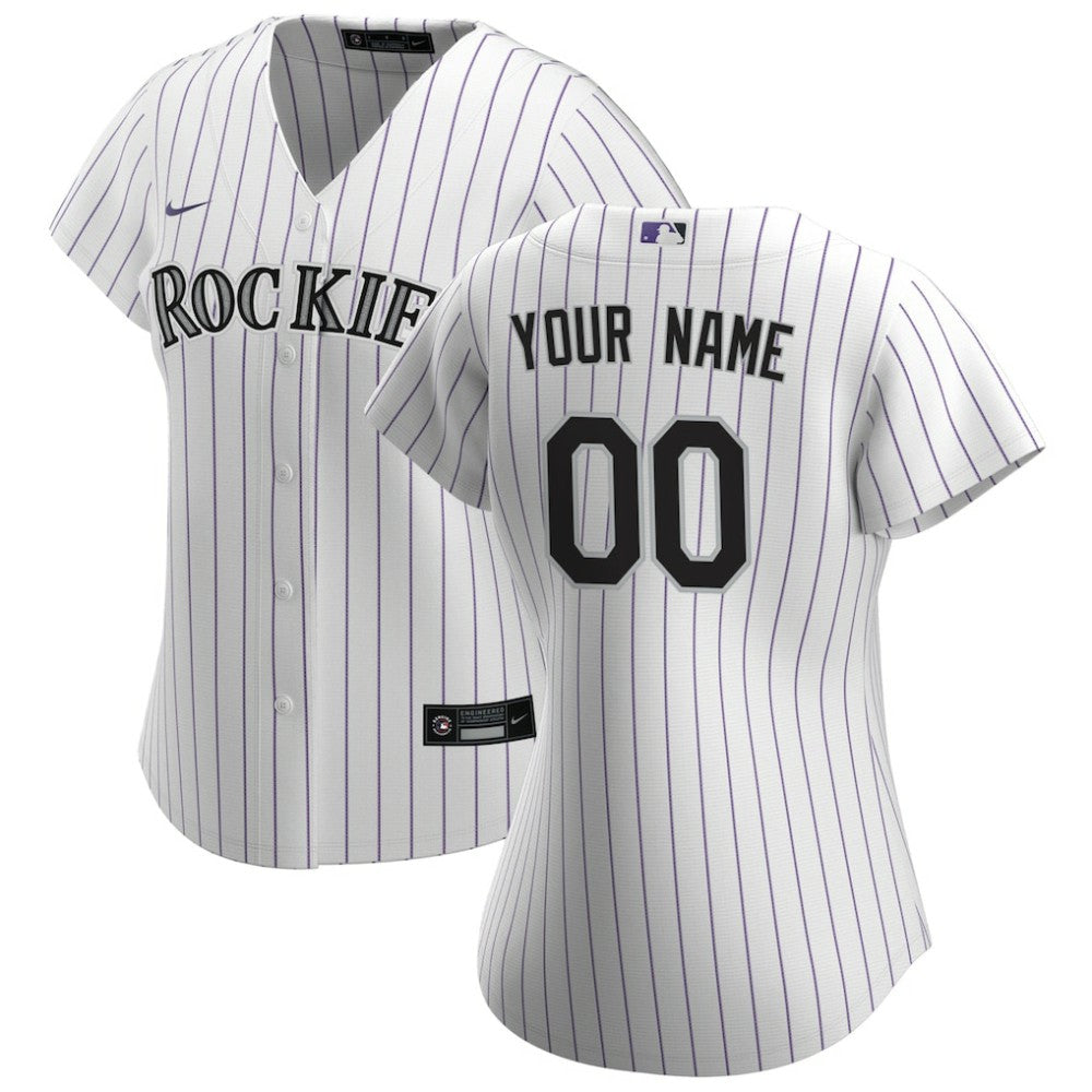 White Colorado Rockies Nike Women's Home Replica Custom Jersey