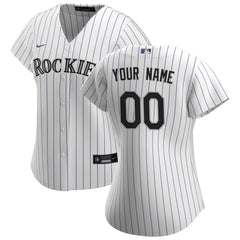 White Colorado Rockies Nike Women's Home Replica Custom Jersey